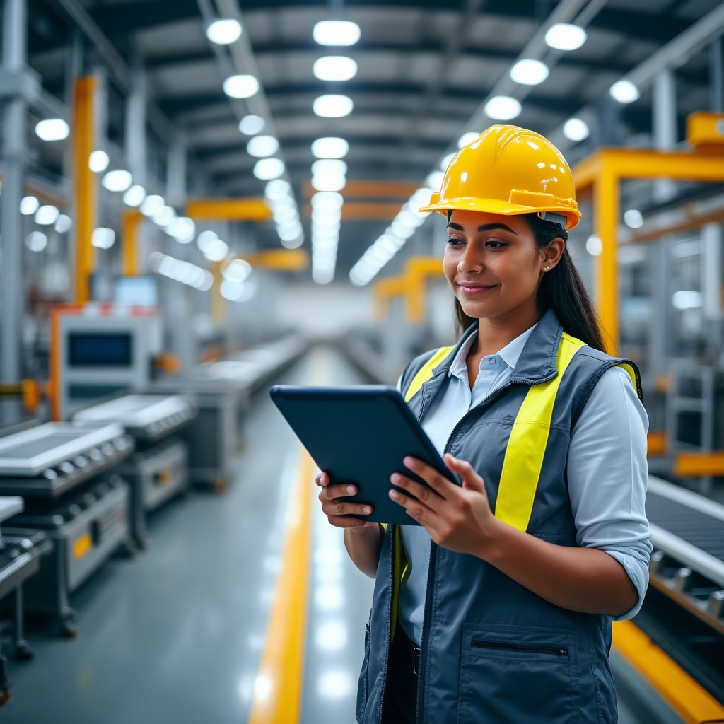 Operaciones de planta industrial con análisis de producción