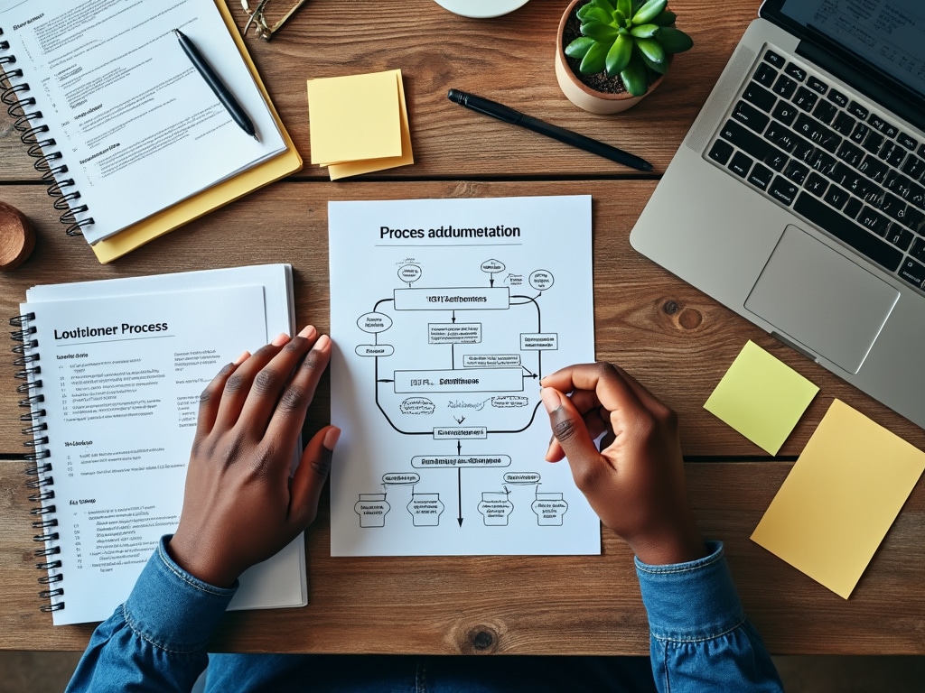 Documentación de procesos y metodología de trabajo en oficina moderna