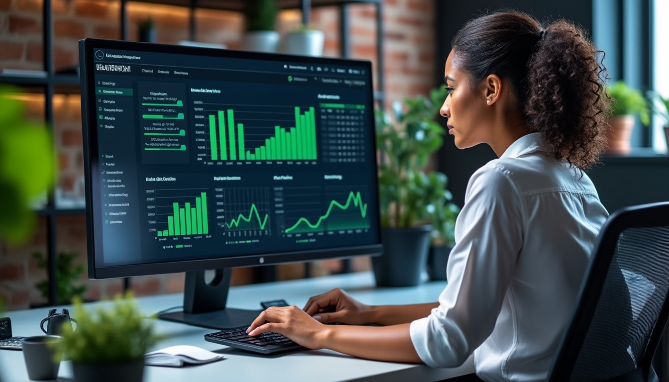 Panel de métricas y tablero de control de datos empresariales